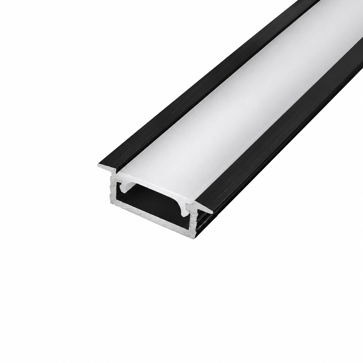 LED profile recessed GROOVE - 2000mm, Black (anodised)