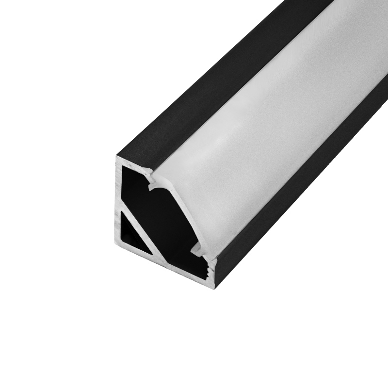 LED profilis kampinis CORNER 45 - 3000mm, Juoda (anoduota)