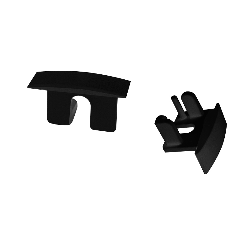 End caps for LED profile GROOVE MAXI 70, black