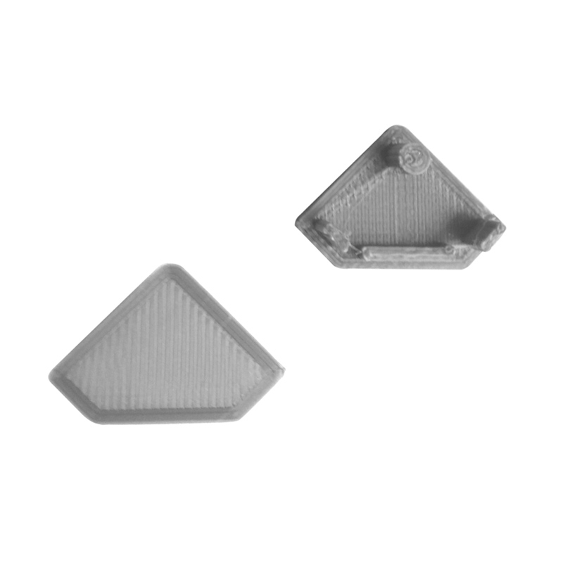 End caps for LED profile CORNER 45, grey
