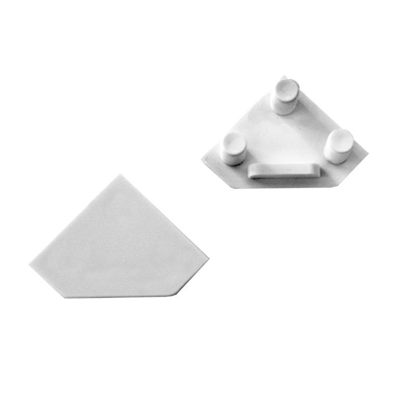 End caps for LED profile CORNER 45, white