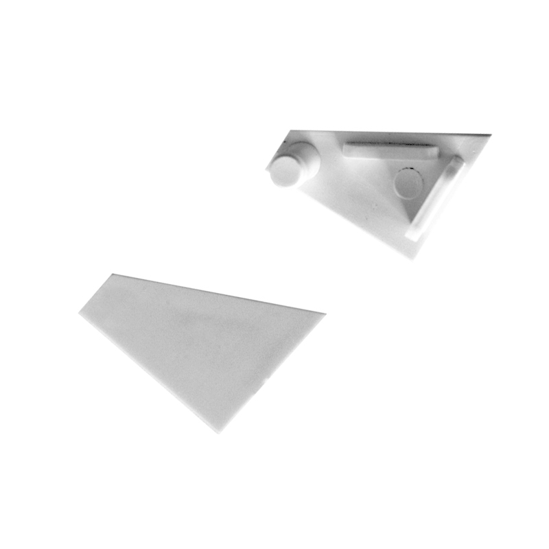 End caps for LED profile CORNER SHELF, white
